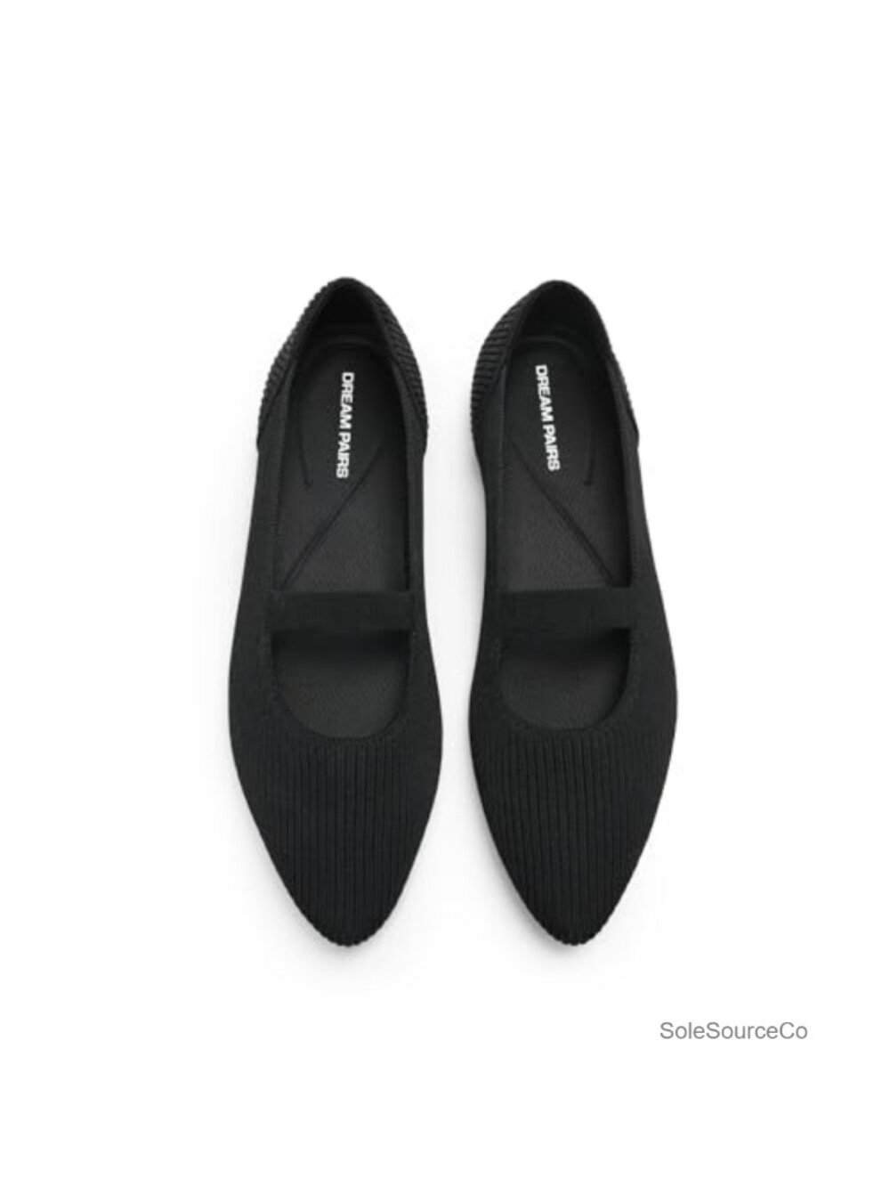 Women's Pointed Toe Dressy Mary Jane Flats Knit Slip-On